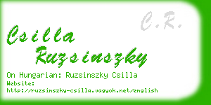 csilla ruzsinszky business card